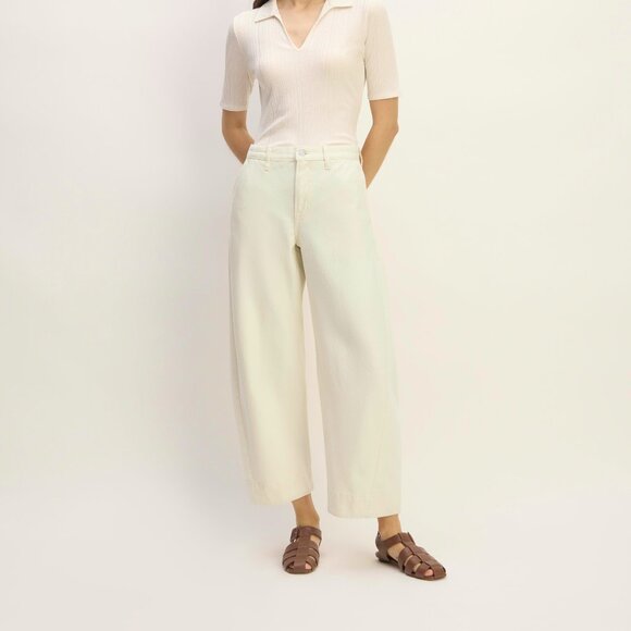 EVERLANE WAY HIGH BARREL JEAN in WHITE  27 R jeans denim - Picture 4 of 11